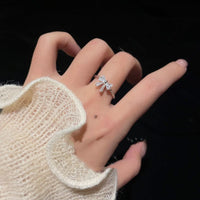 Thumbnail for Chic Adjustable Crystal Bowknot Ring - ArtGalleryZen