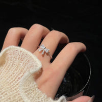 Thumbnail for Chic Adjustable Crystal Bowknot Ring - ArtGalleryZen