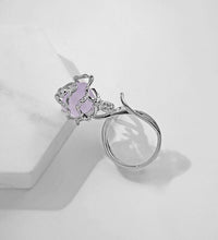Thumbnail for Chic Adjustable Purple Raw Crystal Rose Ring - ArtGalleryZen