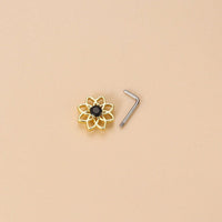 Thumbnail for Chic Black CZ Inlaid Stainless Steel Antique Evil Eye Hamsa Nose Piercing Nose Stud - ArtGalleryZen
