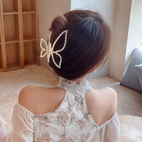 Thumbnail for Chic Butterfly Pearl Chignon Claw Clip Hair Clip - ArtGalleryZen