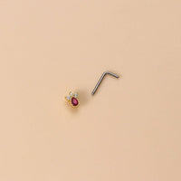 Thumbnail for Chic Colorful CZ Inlaid Stainless Steel Angel Wings Heart Star Nose Piercing Nose Stud - ArtGalleryZen