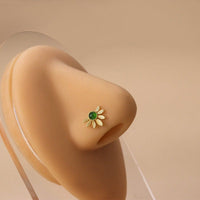Thumbnail for Chic Colorful CZ Inlaid Stainless Steel Floral Moon Star Nose Piercing Nose Stud - ArtGalleryZen