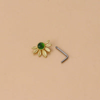 Thumbnail for Chic Colorful CZ Inlaid Stainless Steel Floral Moon Star Nose Piercing Nose Stud - ArtGalleryZen