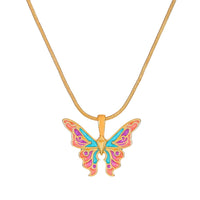 Thumbnail for Chic Colorful Enamel Butterfly Necklace - ArtGalleryZen