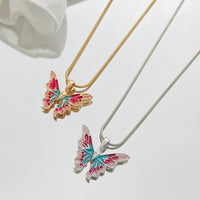 Thumbnail for Chic Colorful Enamel Butterfly Necklace - ArtGalleryZen