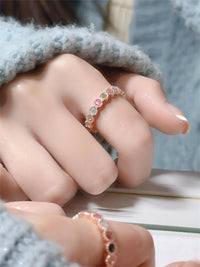 Thumbnail for Chic Colorful Natural Tourmaline Ring - ArtGalleryZen