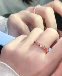 Thumbnail for Chic Colorful Natural Tourmaline Ring - ArtGalleryZen