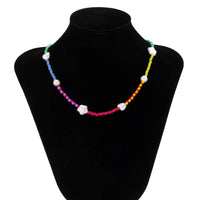 Thumbnail for Chic Colorful Seed Bead Star Heart Pearl Charm Choker Necklace - ArtGalleryZen