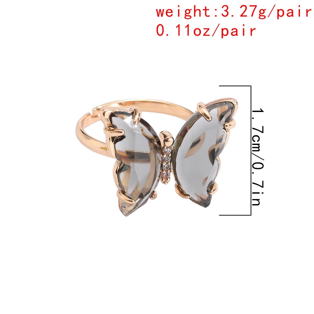 Chic Colorful Zirconia Butterfly Ring - ArtGalleryZen