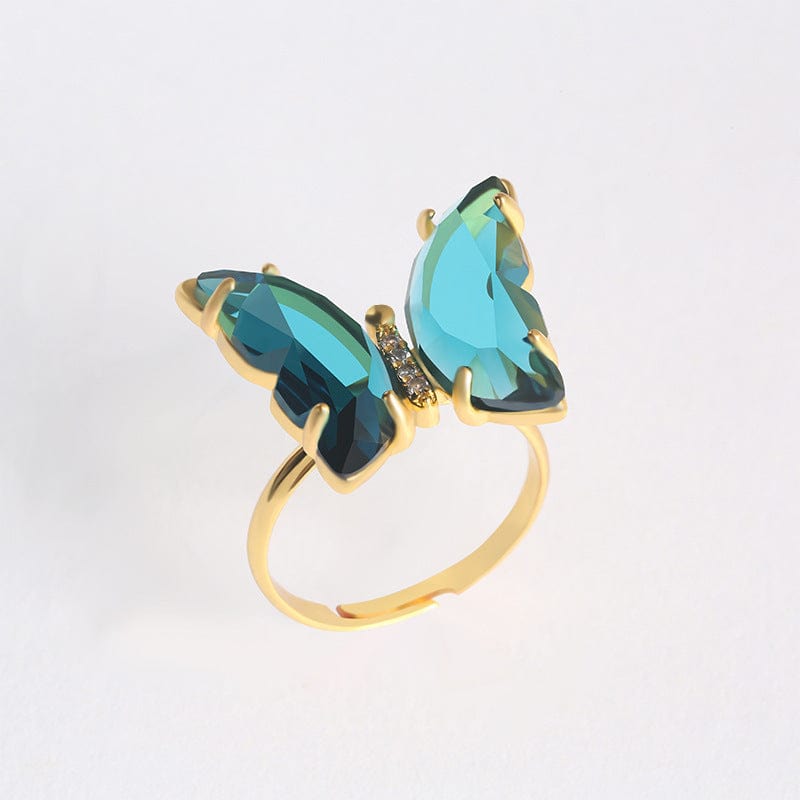 Chic Colorful Zirconia Butterfly Ring - ArtGalleryZen