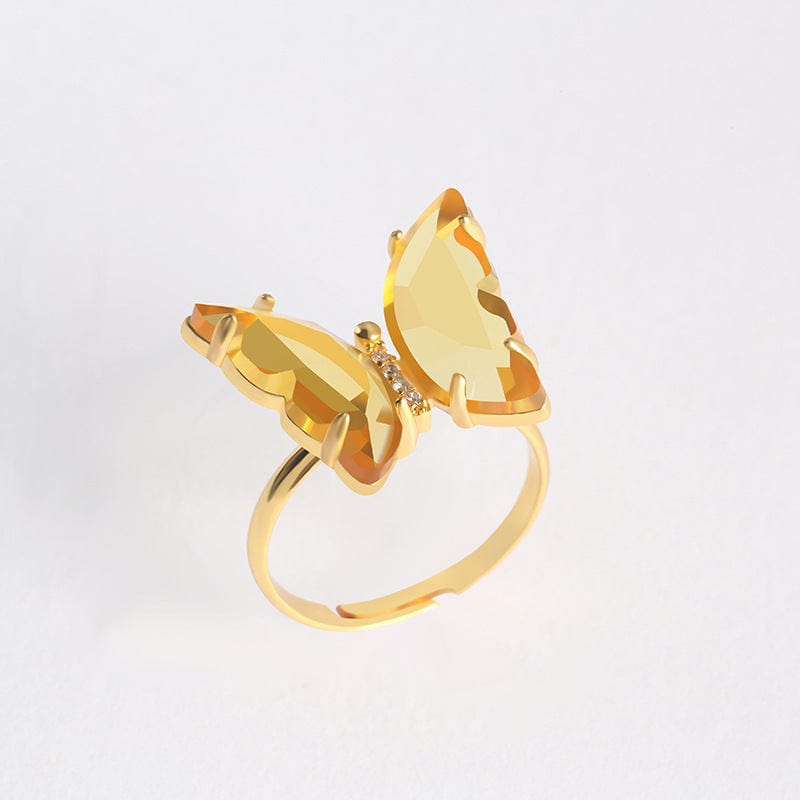Chic Colorful Zirconia Butterfly Ring - ArtGalleryZen
