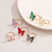 Thumbnail for Chic Colorful Zirconia Butterfly Ring - ArtGalleryZen