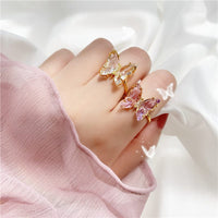 Thumbnail for Chic Crystal Butterfly Ring - ArtGalleryZen