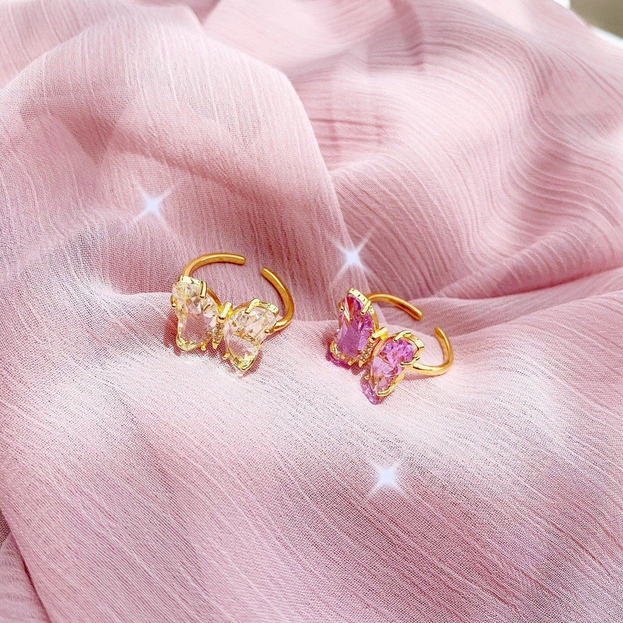 Chic Crystal Butterfly Ring - ArtGalleryZen