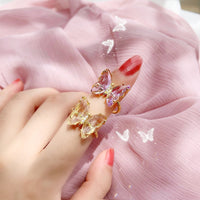 Thumbnail for Chic Crystal Butterfly Ring - ArtGalleryZen
