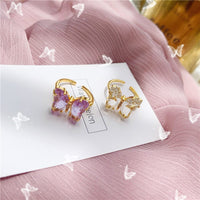Thumbnail for Chic Crystal Butterfly Ring - ArtGalleryZen