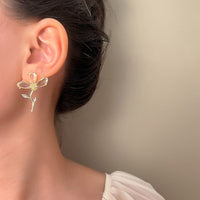Thumbnail for Chic Crystal Floral Dangle Earrings - ArtGalleryZen