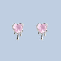 Thumbnail for Chic Crystal Heart Melting Earrings - ArtGalleryZen