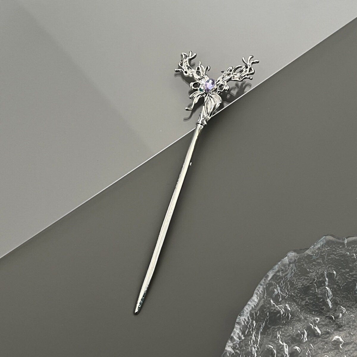 Chic Crystal Inlaid Abstract Butterfly Chignon Hair Fork Hair Pin - ArtGalleryZen