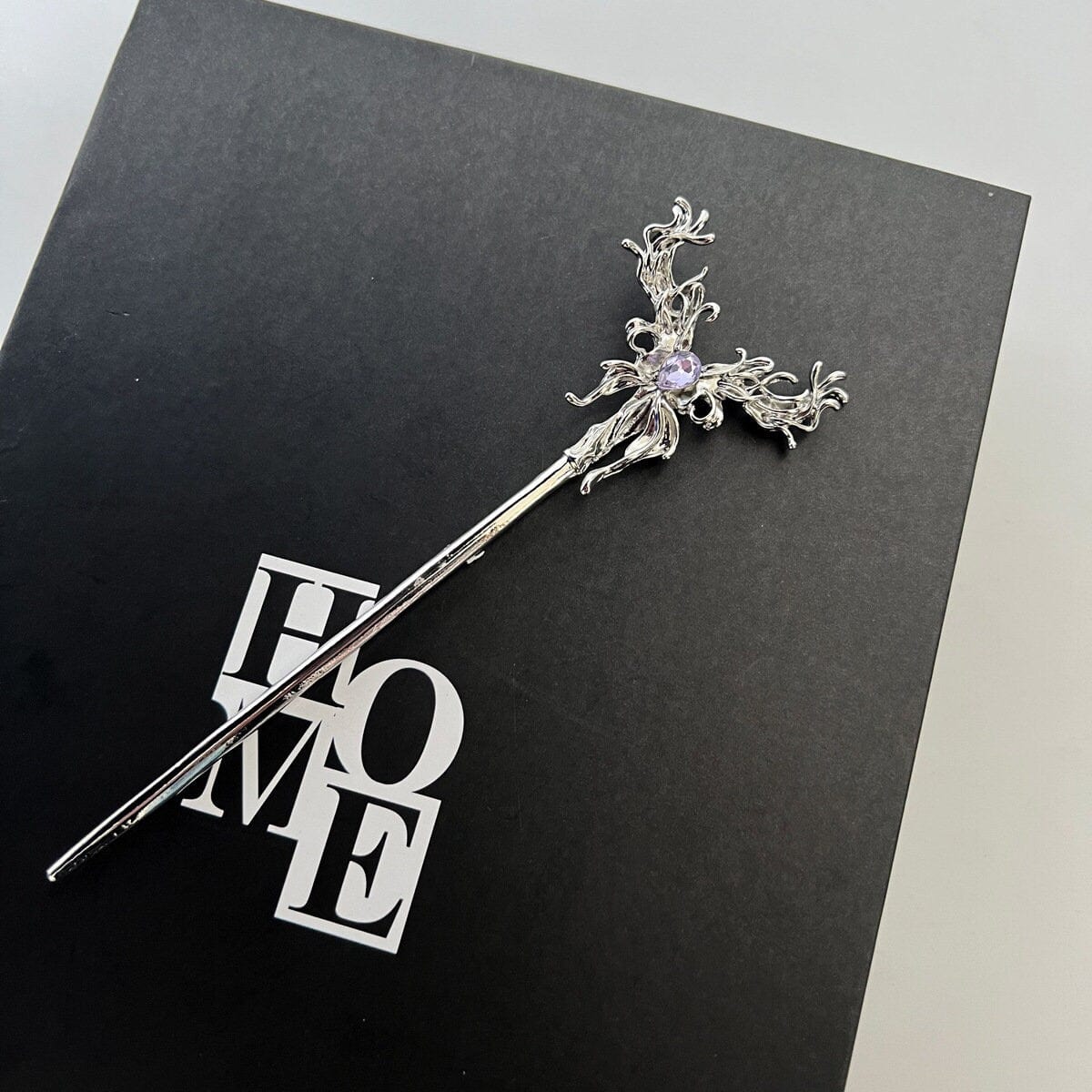 Chic Crystal Inlaid Abstract Butterfly Chignon Hair Fork Hair Pin - ArtGalleryZen