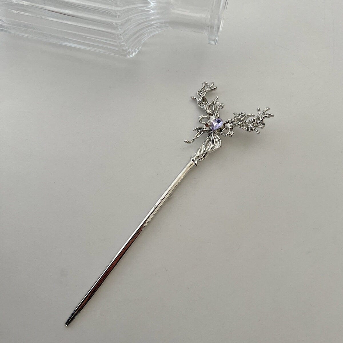 Chic Crystal Inlaid Abstract Butterfly Chignon Hair Fork Hair Pin - ArtGalleryZen