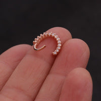 Thumbnail for Chic CZ Inlaid 22 Gauge Nose Piercing Hoop Nose Ear Ring - ArtGalleryZen