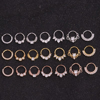 Thumbnail for Chic CZ Inlaid 22 Gauge Nose Piercing Hoop Nose Ear Ring - ArtGalleryZen