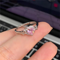 Thumbnail for Chic CZ Inlaid Adjustable Crystal Star Heart Ring - ArtGalleryZen