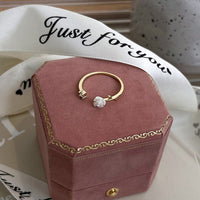 Thumbnail for Chic CZ Inlaid Adjustable Flower Ring - ArtGalleryZen