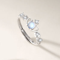 Thumbnail for Chic CZ Inlaid Adjustable Opal Crown Matching Rings - ArtGalleryZen