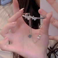 Thumbnail for Chic CZ Inlaid Butterfly Charm Cable Chain Bangle Bracelet - ArtGalleryZen