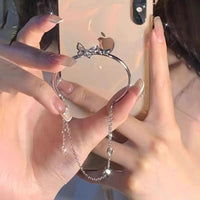 Thumbnail for Chic CZ Inlaid Butterfly Charm Cable Chain Bangle Bracelet - ArtGalleryZen