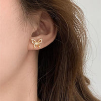 Thumbnail for Chic CZ Inlaid Butterfly Ear Cuff Chain Earrings - ArtGalleryZen