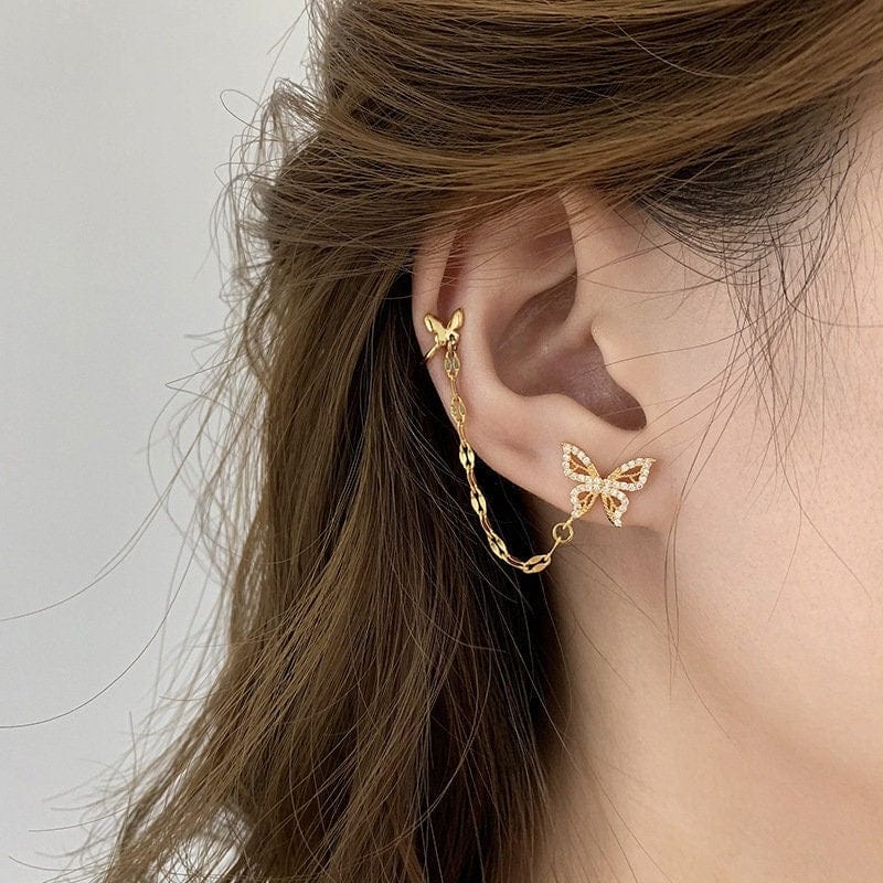 Kundan pearl chain earrings by Abhika Creations | The Secret Label