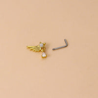 Thumbnail for Chic CZ Inlaid Comet Angel Wings Heart Nose Piercing Nose Stud - ArtGalleryZen