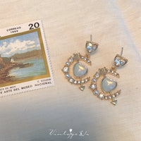 Thumbnail for Chic CZ Inlaid Cupid Arrow Heart Dangle Earrings - ArtGalleryZen