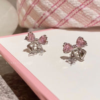 Thumbnail for Chic CZ Inlaid Dangle Star Crystal Butterfly Bowknot Earrings - ArtGalleryZen