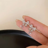 Thumbnail for Chic CZ Inlaid Dangle Star Crystal Butterfly Bowknot Earrings - ArtGalleryZen
