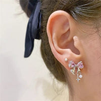 Thumbnail for Chic CZ Inlaid Dangle Star Crystal Butterfly Bowknot Earrings - ArtGalleryZen