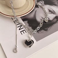 Thumbnail for Chic CZ Inlaid Detachable Heart Earrings Necklace - ArtGalleryZen