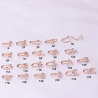 Thumbnail for Chic CZ Inlaid Floral Heart Evil Eye Moon Star Non Piercing Nose Cuff - ArtGalleryZen