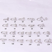 Thumbnail for Chic CZ Inlaid Floral Heart Evil Eye Moon Star Non Piercing Nose Cuff - ArtGalleryZen