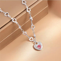 Thumbnail for Chic CZ Inlaid Heart Chain Necklace - ArtGalleryZen