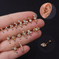 Thumbnail for Chic CZ Inlaid Helix Piercing Stud Earring - ArtGalleryZen