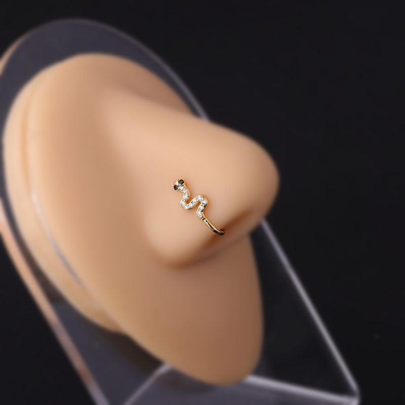 Chic CZ Inlaid Non Piercing Adjustable Nose Ring - ArtGalleryZen