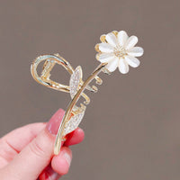 Thumbnail for Chic CZ Inlaid Opal Daisy Flower Chignon Claw Clip Hair Clip - ArtGalleryZen