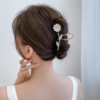 Thumbnail for Chic CZ Inlaid Opal Daisy Flower Chignon Claw Clip Hair Clip - ArtGalleryZen