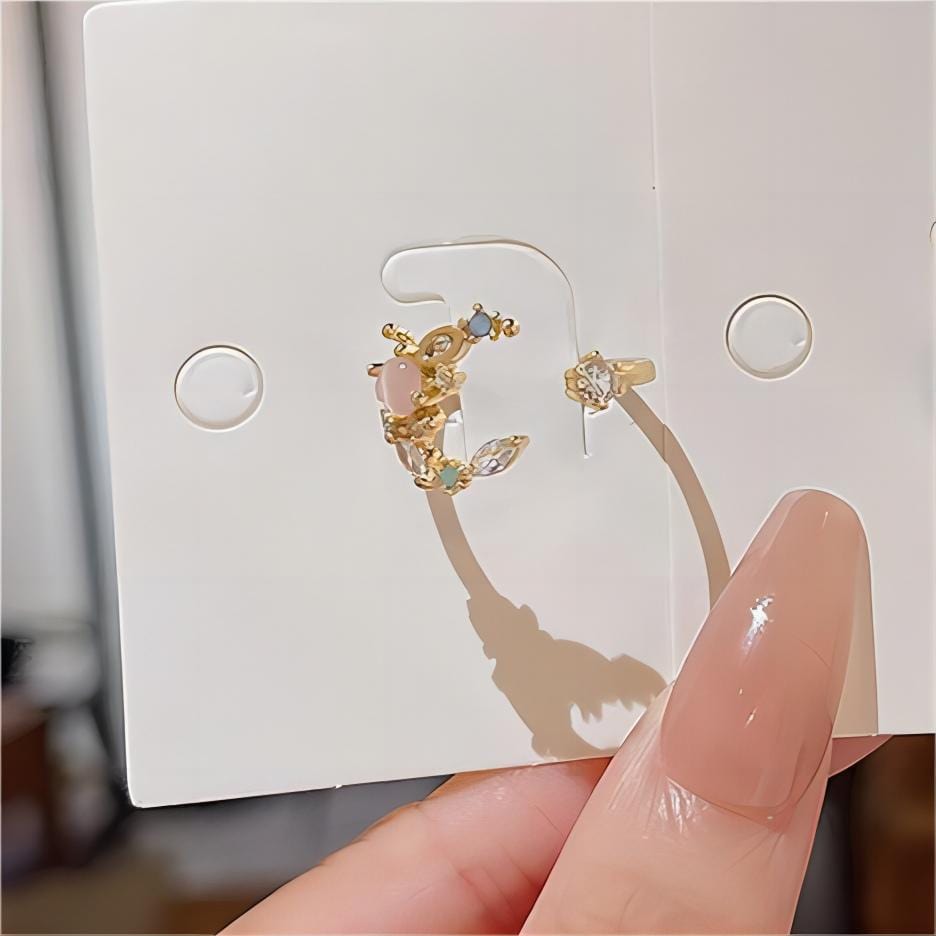 Chic CZ Inlaid Opal Moon Phase Ring - ArtGalleryZen