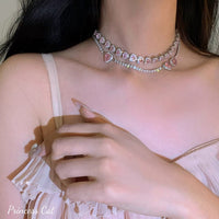 Thumbnail for Chic CZ Inlaid Pink Diamond Heart Necklace - ArtGalleryZen